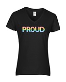 Epic Ladies Pride Proud Love Rainbow LGBTQIA V-Neck Graphic T-Shirts