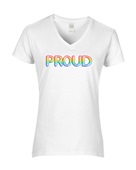Epic Ladies Pride Proud Love Rainbow LGBTQIA V-Neck Graphic T-Shirts