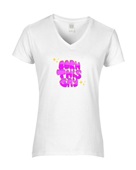 Epic Ladies Pride Born This Gay Love Rainbow LGBTQIA V-Neck Graphic T-Shirts