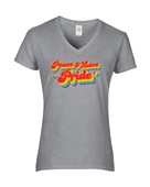 Epic Ladies Pride Peace Love Big Rainbow LGBTQIA V-Neck Graphic T-Shirts