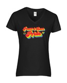 Epic Ladies Pride Peace Love Big Rainbow LGBTQIA V-Neck Graphic T-Shirts