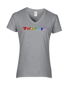 Epic Ladies Pride Crystal Love Big Rainbow LGBTQIA V-Neck Graphic T-Shirts