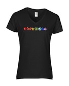 Epic Ladies Pride Crystal Love Big Rainbow LGBTQIA V-Neck Graphic T-Shirts