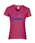 Epic Ladies Pride Love Everyone Bi Ally LGBTQIA V-Neck Graphic T-Shirts