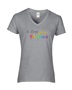 Epic Ladies Pride No Kings Yas Queens Rainbow LGBT V-Neck Graphic T-Shirts