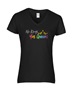 Epic Ladies Pride No Kings Yas Queens Rainbow LGBT V-Neck Graphic T-Shirts