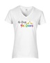 Epic Ladies Pride No Kings Yas Queens Rainbow LGBT V-Neck Graphic T-Shirts