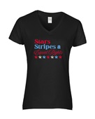 Epic Ladies Stars Stripes & Equal Rights 4th July V-Neck Graphic T-Shirts