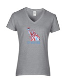 Epic Ladies I'm With Her Liberty 4th of July V-Neck Graphic T-Shirts
