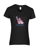 Epic Ladies I'm With Her Liberty 4th of July V-Neck Graphic T-Shirts