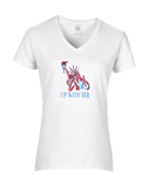 Epic Ladies I'm With Her Liberty 4th of July V-Neck Graphic T-Shirts
