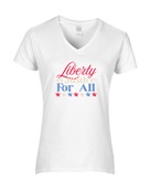 Epic Ladies Liberty & Justice For All 4th of July V-Neck Graphic T-Shirts