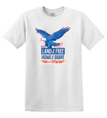 Epic Adult/Youth Land of the Free Home of the Brave Eagle Cotton Graphic T-Shirts