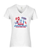 Epic Ladies Celebrating Freedom to Eat Everything V-Neck Graphic T-Shirts
