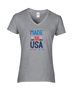 Epic Ladies Made in the USA American Pride 4th July V-Neck Graphic T-Shirts