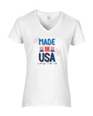 Epic Ladies Made in the USA American Pride 4th July V-Neck Graphic T-Shirts