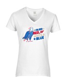 Epic Ladies I Bleed Red White & Blue Eagle USA V-Neck Graphic T-Shirts
