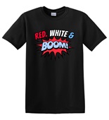 Epic Adult/Youth Red White & Boom USA Funny 4th July Cotton Graphic T-Shirts