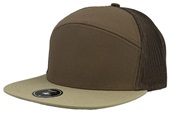 Zapped Cobra 6-Panel Medium Profile Flat Bill Snapback Baseball Caps BROWN/KHAKI BILL Primary