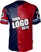 Full-Button Sublimated Birdseye Mesh Baseball Jerseys - "Nationals"