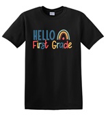 Epic Adult/Youth Hello First Grade Back to School Cotton Graphic T-Shirts