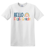 Epic Adult/Youth Hello First Grade Back to School Cotton Graphic T-Shirts