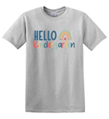 Epic Adult/Youth Hello Kindergarten Back to School Cotton Graphic T-Shirts