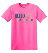 Epic Adult/Youth Hello Kindergarten Back to School Cotton Graphic T-Shirts
