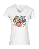 Epic Ladies In My Student Era Cute Preppy School V-Neck Graphic T-Shirts