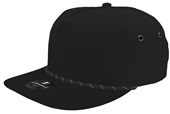 Zapped Commodore Classic Canvas Fabric Curved-Bill Snapback Cap BLACK/TWISTED ROPE Primary