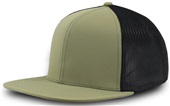 Zapped Flat Bill General 6-Panel High Profile Snapback Hat LODEN/BLACK Primary