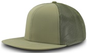 Zapped Flat Bill General 6-Panel High Profile Snapback Hat LODEN Primary