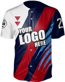 Full-Button Sublimated Birdseye Mesh Baseball Jerseys - "ScratchedUp"