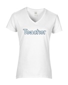 Epic Ladies Teacher Notebook Paper School V-Neck Graphic T-Shirts