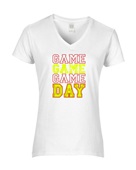 Epic Ladies Game Day Softball Red V-Neck Graphic T-Shirts
