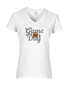 Epic Ladies Game Day Football Varsity College Fan V-Neck Graphic T-Shirts