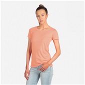 Womens 60/40-Cotton/Poly Relaxed Fit Crew T-Shirt LIGHT ORANGE Primary