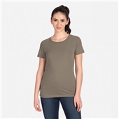 Womens 60/40-Cotton/Poly Relaxed Fit Crew T-Shirt WARM GRAY Primary