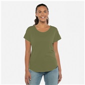 Womens 60/40 Cotton/Polyester Dolman-Short Sleeve, Relaxed Fit T-Shirt  MILITARY GREEN Primary