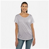 Womens 60/40 Cotton/Polyester Dolman-Short Sleeve, Relaxed Fit T-Shirt  HEATHER GRAY Primary