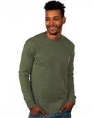 Mens/Womens Unisex Heavyweight 100%-Cotton Relaxed-Fit Long Sleeve T-Shirt  MILITARY GREEN Primary