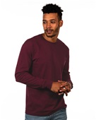Mens/Womens Unisex Heavyweight 100%-Cotton Relaxed-Fit Long Sleeve T-Shirt  MAROON Primary