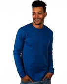 Mens/Womens Unisex Heavyweight 100%-Cotton Relaxed-Fit Long Sleeve T-Shirt  ROYAL Primary