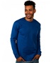 Mens/Womens Unisex Heavyweight 100%-Cotton Relaxed-Fit Long Sleeve T-Shirt  ROYAL Primary