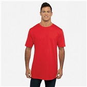 Mens/Womens Unisex Cotton Long Body Short Sleeve Crew T-Shirt RED Primary
