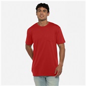 Adult Cotton Pocketed Short Sleeve Crew T-Shirt (RED) RED Primary