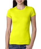 Women's Perfect Lightweight 100%- Cotton Cap-Sleeve T-Shirt NEON YELLOW Primary