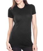 Women's Perfect Lightweight 100%- Cotton Cap-Sleeve T-Shirt BLACK Primary