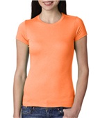 Women's Perfect Lightweight 100%- Cotton Cap-Sleeve T-Shirt NEON HEATHER ORANGE Primary