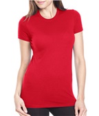 Women's Perfect Lightweight 100%- Cotton Cap-Sleeve T-Shirt RED Primary